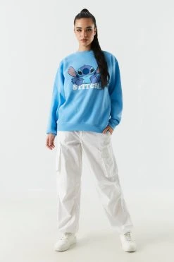 Stitch Graphic Fleece Sweatshirt -ANINE BING Shop 053515111379 40 2