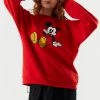 Mickey Mouse Heart Graphic Fleece Sweatshirt