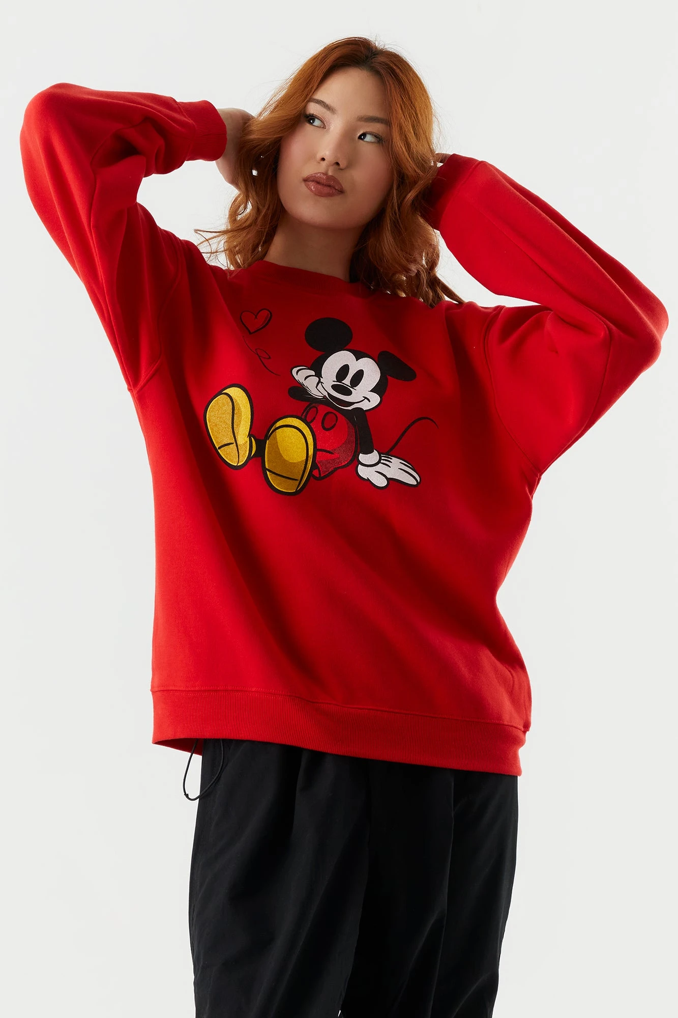 Mickey Mouse Heart Graphic Fleece Sweatshirt 3 Mickey Mouse Heart Graphic Fleece Sweatshirt