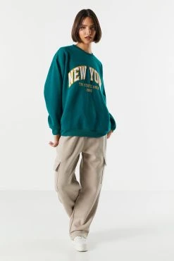 Fleece New York Graphic Sweatshirt -ANINE BING Shop 070603039108 30 2 1