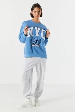 Fleece Brooklyn NYC Graphic Sweatshirt 7 Fleece Brooklyn NYC Graphic Sweatshirt -ANINE BING Shop 070603039108 40 2