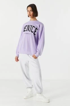 Fleece Venice Graphic Sweatshirt 7 Fleece Venice Graphic Sweatshirt -ANINE BING Shop 070603039108 55 2 1