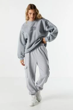 Limited Edition Embroidered Crewneck Sweatshirt 7 Limited Edition Embroidered Crewneck Sweatshirt -ANINE BING Shop 070603539213 04 2 1