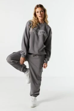 Hamptons ClubEmbroidered Crewneck Sweatshirt -ANINE BING Shop 070603539213 05 2 2