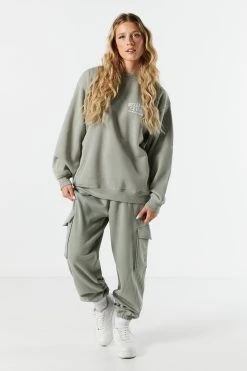 Wellness Club Embroidered Crewneck Sweatshirt -ANINE BING Shop 070603539213 31 2 3