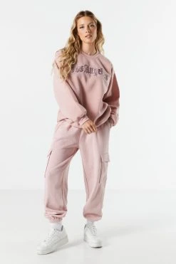 Los Angeles Embroidered Crewneck Sweatshirt 7 Los Angeles Embroidered Crewneck Sweatshirt -ANINE BING Shop 070603539213 91 2 1