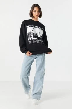 New York City Graphic Fleece Sweatshirt -ANINE BING Shop 070603539214 01 2