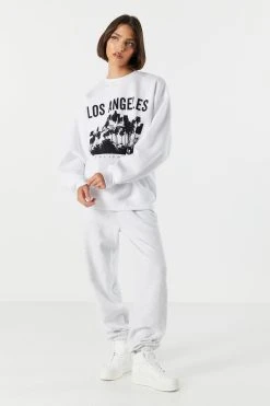 Los Angeles Graphic Fleece Sweatshirt -ANINE BING Shop 070603539214 10 2 2