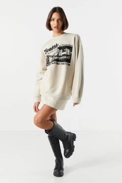 Seattle Graphic Fleece Sweatshirt -ANINE BING Shop 070603539214 12 2 1