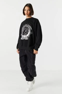 Trust The Universe Graphic Fleece Sweatshirt -ANINE BING Shop 070603539214 68 2 2