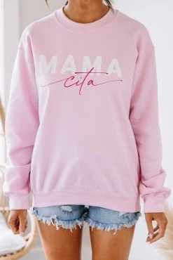 Mamacita Light Pink Graphic Sweatshirt -ANINE BING Shop 100010.MamaCita.7