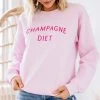 Champagne Diet Light Pink Graphic Sweatshirt -ANINE BING Shop 100012.ChampagneDiet.4