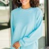 True To Form Aqua Blue Corded Sweatshirt