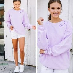 Travel Lilac Purple Graphic Corded Sweatshirt -ANINE BING Shop 101816