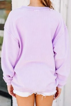 Travel Lilac Purple Graphic Corded Sweatshirt -ANINE BING Shop 101816.TravelLilacPurpleGraphicCordedSweatshirt copy 1