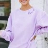 Travel Lilac Purple Graphic Corded Sweatshirt -ANINE BING Shop 101816.TravelLilacPurpleGraphicCordedSweatshirt copy 4