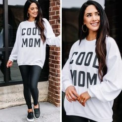 Cool Mom White Corded Graphic Sweatshirt 11 Cool Mom White Corded Graphic Sweatshirt -ANINE BING Shop 101863