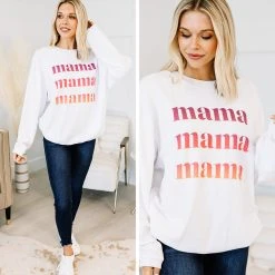 Ombre Mama White Corded Graphic Sweatshirt -ANINE BING Shop 101873