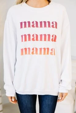 Ombre Mama White Corded Graphic Sweatshirt -ANINE BING Shop 101873.MamaWhiteCordedGraphicSweatshirt copy 2