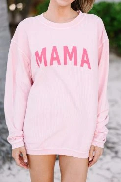 Mama Urban Pink Corded Graphic Sweatshirt -ANINE BING Shop 101885.Mama Urban Pink Corded Graphic Sweatshirt copy 1