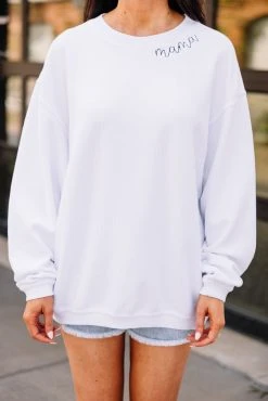 Mama White Corded Embroidered Sweatshirt -ANINE BING Shop 101886.MamaWhiteCordedEmbroideredSweatshirt copy 4