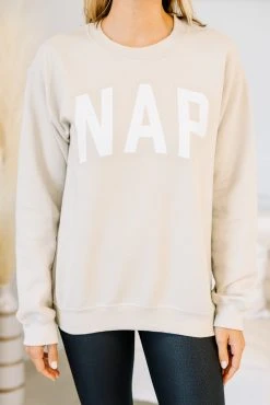 Nap Sand Brown Graphic Sweatshirt -ANINE BING Shop 102103.NapSandBrownGraphicSweatshirt copy 1