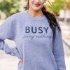 Doing Nothing Graphite Gray Graphic Sweatshirt -ANINE BING Shop 102110.7