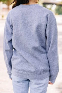 Doing Nothing Graphite Gray Graphic Sweatshirt -ANINE BING Shop 102110.9