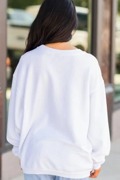 Teacher White Corded Embroidered Sweatshirt -ANINE BING Shop 102412.8