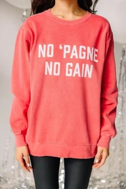 Comfort Colors: No 'Pagne, No Gain Watermelon Pink Graphic Sweatshirt -ANINE BING Shop 103137.ComfotColorsNoPagneNoGainWatermelonPinkGraphicSweatshirt copy 1