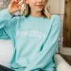 Homebody Aqua Blue Corded Graphic Sweatshirt -ANINE BING Shop 103250.HOMEBODY.5