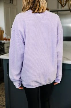 Cat Lover Lilac Purple Graphic Corded Sweatshirt -ANINE BING Shop 104406.CatLoverLilacPurpleCordedGraphicSweatshirt copy 2