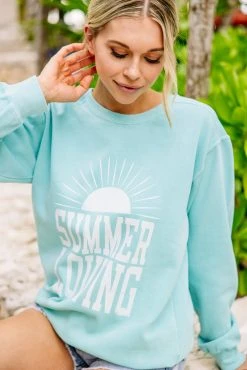 Comfort Colors: Summer Loving Dusty Mint Graphic Sweatshirt