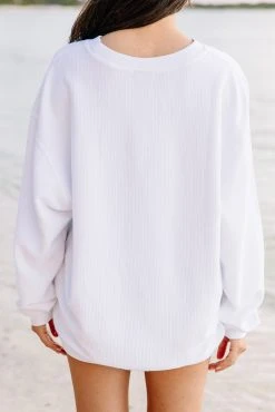 Red Wine And Blue White Corded Graphic Sweatshirt -ANINE BING Shop 104423.RedWineandBlueWhiteCordedSweatshirt copy 1