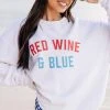 Red Wine And Blue White Corded Graphic Sweatshirt -ANINE BING Shop 104423.RedWineandBlueWhiteCordedSweatshirt copy 2