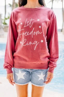 Comfort Colors: Let Freedom Ring Red Graphic Sweatshirt 9 Comfort Colors: Let Freedom Ring Red Graphic Sweatshirt -ANINE BING Shop 104430.ComfortColorsLetFreedomRingRedGraphicSweatshirt copy 1
