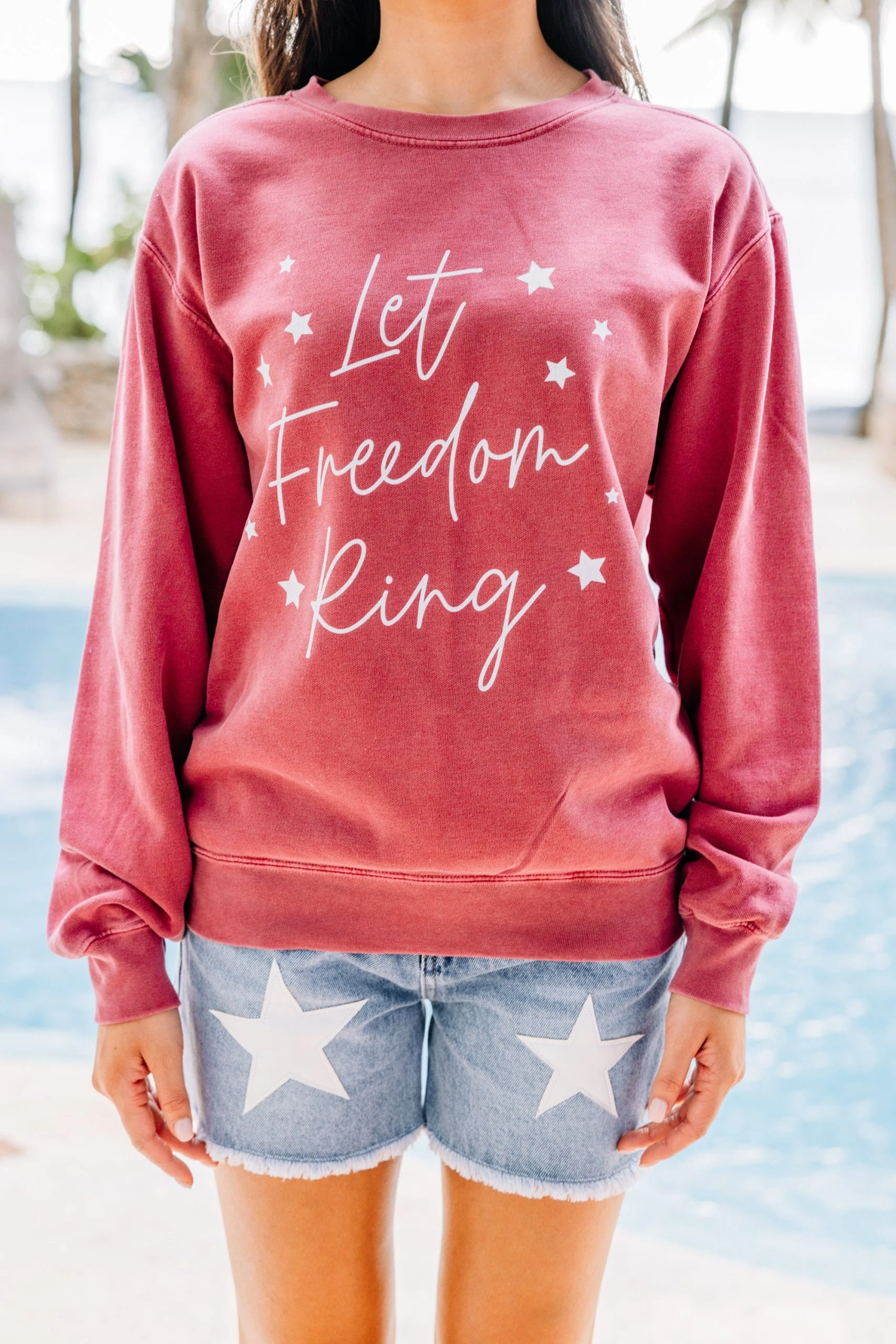 Comfort Colors: Let Freedom Ring Red Graphic Sweatshirt 6 Comfort Colors: Let Freedom Ring Red Graphic Sweatshirt - Image 4