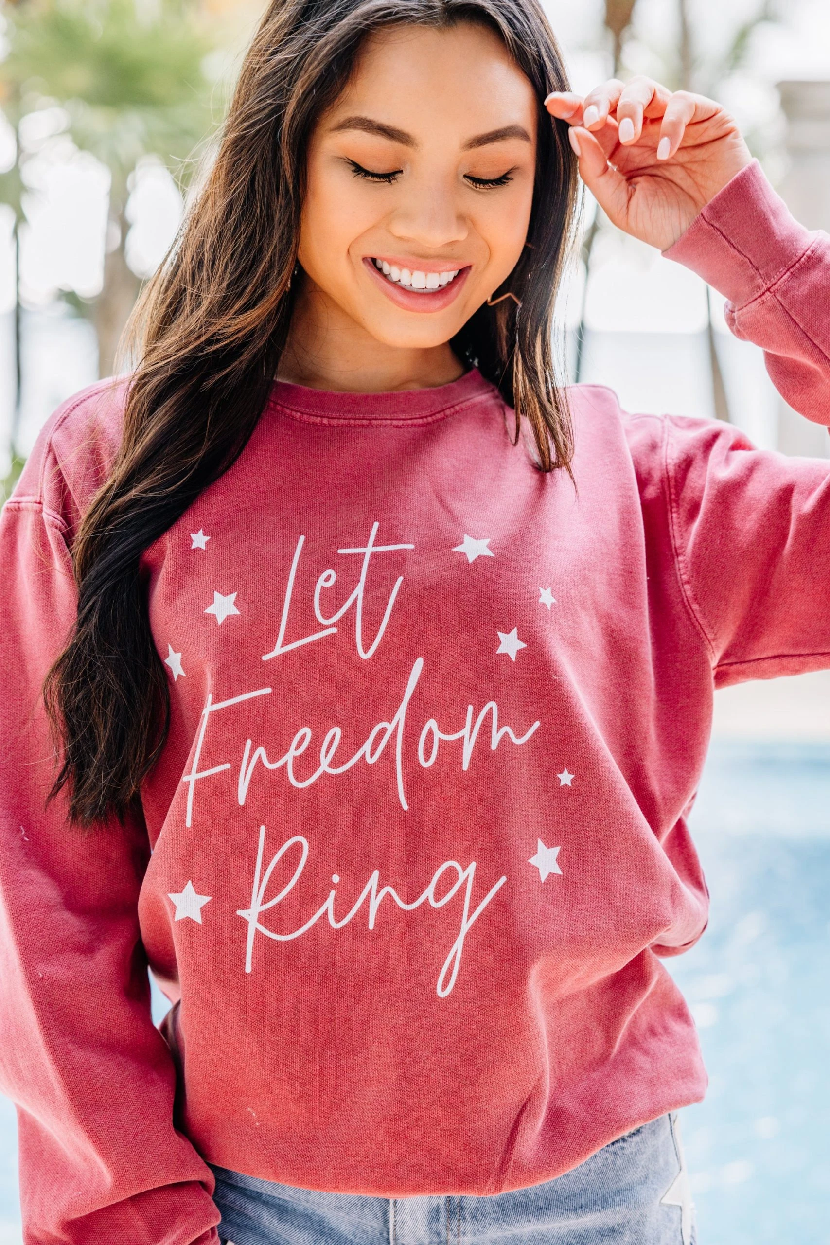 Comfort Colors: Let Freedom Ring Red Graphic Sweatshirt 3 Comfort Colors: Let Freedom Ring Red Graphic Sweatshirt