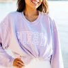 Wifey Lilac Purple Corded Embroidered Sweatshirt -ANINE BING Shop 104454.WifeyLilacPurpleCordedEmbroideredSweatshirt copy 1