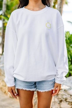 Future Mrs. White Corded Embroidered Sweatshirt -ANINE BING Shop 104455.FutureMrsWhiteCordedEmbroideredSweatshirt copy 3