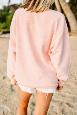 Babe Blush Pink Corded Embroidered Sweatshirt -ANINE BING Shop 104457.BabeBlushPinkCordedEmbroideredSweatshirt copy 3