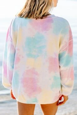 Wife Pink Tie Dye Corded Embroidered Sweatshirt -ANINE BING Shop 104461.WifePinkTieDyeCordedEmbroideredSweatshirt copy 1