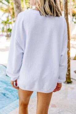 Happy Hour White Graphic Corded Sweatshirt -ANINE BING Shop 104485.HappyHourWhiteGraphicSweatshirt copy 3