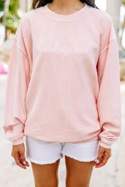 Bridesmaid Blush Pink Corded Embroidered Sweatshirt -ANINE BING Shop 104487.BridesmaidBlushPinkCordedEmbroideredSweatshirt copy 2