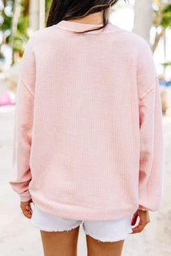 Bridesmaid Blush Pink Corded Embroidered Sweatshirt -ANINE BING Shop 104487.BridesmaidBlushPinkCordedEmbroideredSweatshirt copy 3