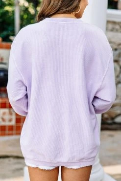 Wife Lilac Purple Corded Embroidered Sweatshirt -ANINE BING Shop 104631.WifeLilacPurpleCordedEmbroideredSweatshirt copy 3