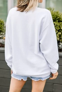 Here For The Cowboys White Corded Graphic Sweatshirt -ANINE BING Shop 104738.here4cowboyscorded.4