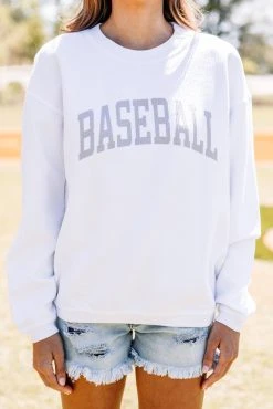 Baseball White Corded Graphic Sweatshirt -ANINE BING Shop 104749.baseballwhitecordedsweatshirt.wht8