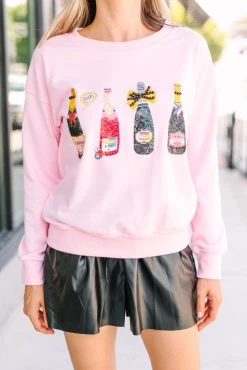 Poppin' Bottles Pink Embellished Sweatshirt -ANINE BING Shop 105407.Poppin Bottles Pink Embellished Sweatshirt copy 2 bde367fb 8f7f 486b bfea 7930f321bd64