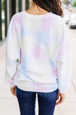 Teacher Pink Tie Dye Corded Embroidered Sweatshirt -ANINE BING Shop 105707